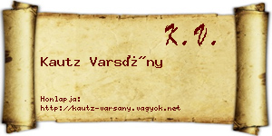 Kautz Varsány névjegykártya